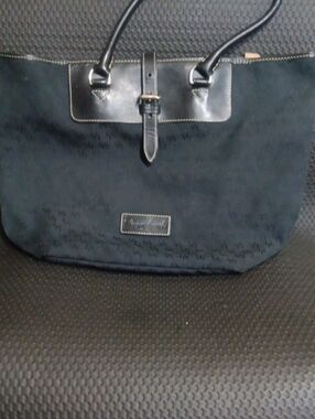 Dooney & Bourke Black Suede Tote with Leather Trim
